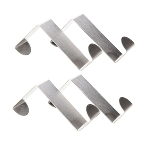 TOYZFRIENDY 4 Stk. Türhaken Kleidung Kleiderbügel Zurück Haken für Schlüssel Kleiderschrank kleiderständer Haken zum Aufhängen von Mänteln Türrückbügel zum Aufhängen von Türen Silber von TOYZFRIENDY