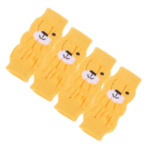 TOYZFRIENDY 4 Stück Anti rutsch Hundesocken für Kleine Hunde Baumwoll Pfotenschutz rutschfeste Hundebeinsocken mit Süßem Cartoon Design Bequeme und Strapazierfähige Hundebeinschoner von TOYZFRIENDY