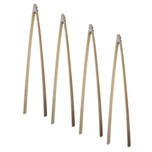TOYZFRIENDY 4 Stück Bambus Müllpicker Lange Müllzange Greifer Werkzeug für Haushalt und Garten Ergonomisch Leicht Müllsammler Müllgreifer Zange für Ältere und Outdoor Reinigung von TOYZFRIENDY