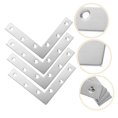 TOYZFRIENDY 4 Stück Edelstahl Flachwinkel Halterung Dicke Stabile Winkelverbinder für Möbelbau und Konstruktion Robuste Flachwinkel für DIY und Industrie von TOYZFRIENDY
