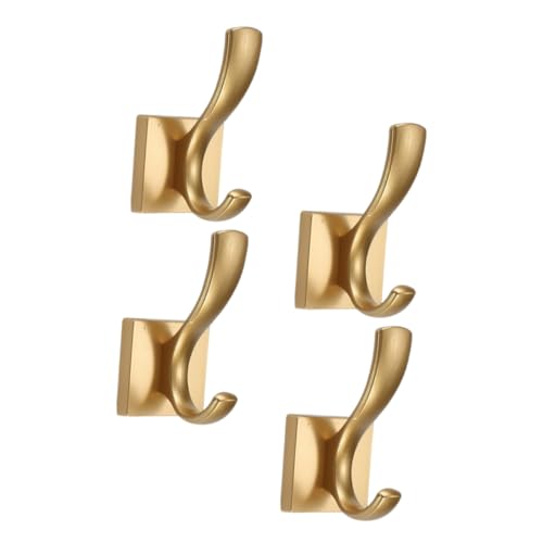 TOYZFRIENDY 4 Stück Goldene Wandhaken Metall Poliert für Garderobe Badetücher Schlüssel mit Glatter Oberfläche Hohe Tragkraft Einfache Wandmontage Minimalistischer Stil für Eingangsbereich von TOYZFRIENDY