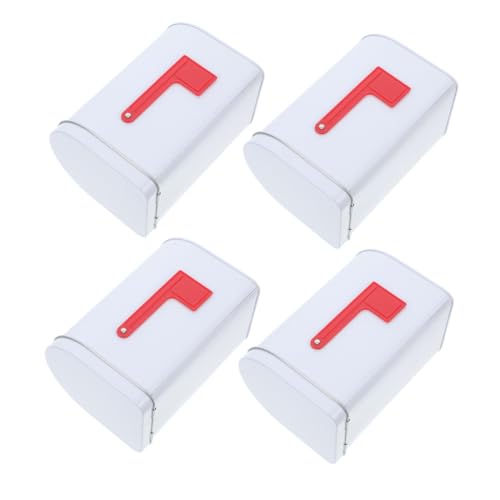 TOYZFRIENDY 4 Stück Mini Briefkasten aus Weißblech Kleine Dekorative Postbox Langlebige DIY Geschenkbox für Weihnachtsdeko Partygeschenke Spielzeugaufbewahrung Klassenzimmergeeignet von TOYZFRIENDY