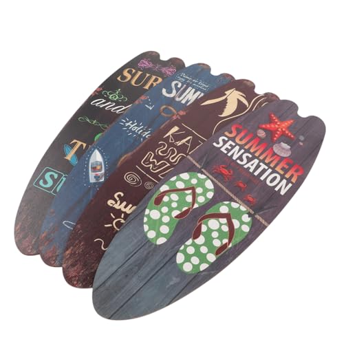 TOYZFRIENDY 4 Stück Rustikale Surfbrett Wanddeko aus Naturmaterial Tropische Strand Deko für Bar Wohnzimmer Badezimmer Sommer Beach Theme Wandornament von TOYZFRIENDY