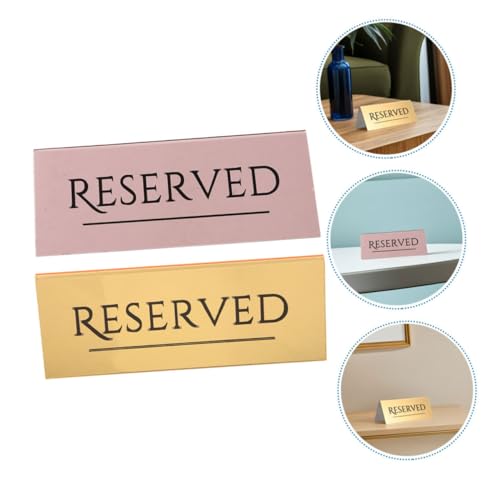 TOYZFRIENDY 4 Stück Schreibtisch aus Acryl Hochzeits Hintergrundschild Hochzeitsschilder für den Empfang Logo für reservierte Tische Reservierte Tischschilder Tischschild für Gäste Tischzelte von TOYZFRIENDY