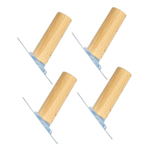 TOYZFRIENDY 4 Stück Selbstklebende Holz Wandhaken aus Buchenholz Kratzfrei Platzsparend für Mäntel Handtücher Hüte Dekorative Kleiderhaken im Minimalistischen Retro Design von TOYZFRIENDY
