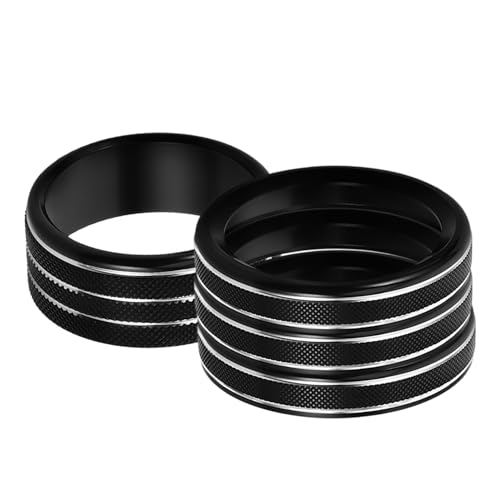 TOYZFRIENDY 4 Stück Teiliges Aluminiumlegierung Drehknopf Cover für Jlu Kompatibel mit Klimaanlage Schalter Schwarz Innenverkleidung Einfache Installation Langlebige Materialien von TOYZFRIENDY