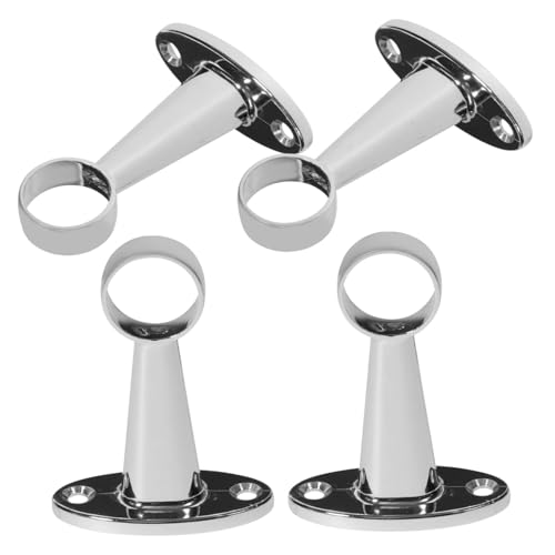 TOYZFRIENDY 4 Stück Teiliges Edelstahl Kleiderstangenhalter Vielseitige Wand Deckenmontage Stabile Halterung für Garderobe Duschvorhangstange und Wäschestange Einfache Installation Langlebig von TOYZFRIENDY