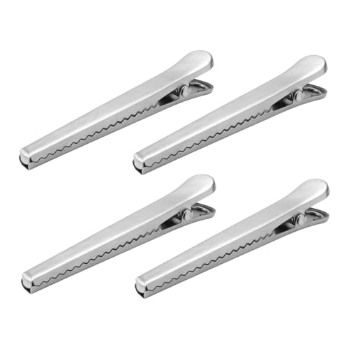 TOYZFRIENDY 4 Stück Teiliges Edelstahl Verschlussklammern mit Starkem Halt Luftdichte Beutelclips zum Frischhalten von Snacktüten und Lebensmittelbeuteln Praktische Haushaltsclips für von TOYZFRIENDY