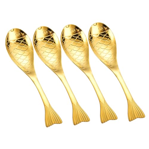 TOYZFRIENDY 4 Stück Teiliges Fischform Metalllöffel Mittlere Komfortabler Griff Vielseitig Einsetzbar für Suppe Brei Dessert Geeignet Spülmaschinenfest Langlebig TOYZFRIENDY 4 Stück Teiliges Fischform Metalllöffel Mittlere Komfortabler Griff Vielseitig Einsetzbar für Suppe Brei Dessert Geeignet Spülmaschinenfest Langlebig von TOYZFRIENDY