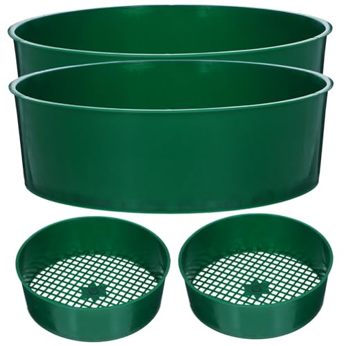 TOYZFRIENDY 4 Stück Teiliges Gartensieb Rundes Sieb mit Robustem Netz Multifunktionales ERD Steinsieb für Garten Kompost und Pflanzen Leicht zu Reinigen für Bodenfiltration von TOYZFRIENDY
