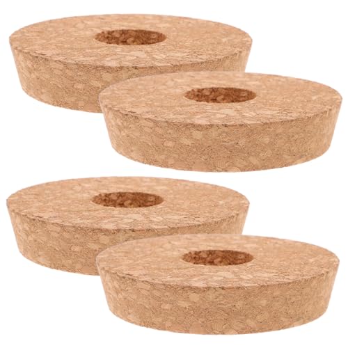 TOYZFRIENDY 4 Stück Teiliges Holzkorken für Glasvase Hydroponische Pflanzgefäß Abdeckung Transparentes Design für Mini landschaften Schreibtisch und Regal von TOYZFRIENDY