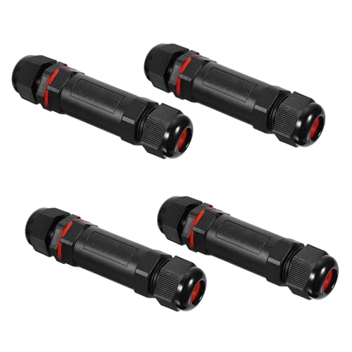 TOYZFRIENDY 4 Stück Teiliges Poliges Wasserdichtes LED Kabelverbinder Langlebiger Stecker mit Schneller Verbindung für Garten Außenbeleuchtung und Verlängerungskabel von TOYZFRIENDY