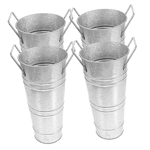 TOYZFRIENDY 4 Stück Teiliges Set Retro Metall Blumeneimer mit Griff Verzinkter Pflanzkübel Dekorativer Blumenübertopf für Innen und Außen Robustes Pflanzgefäß für Kreative Floristik und Deko TOYZFRIENDY 4 Stück Teiliges Set Retro Metall Blumeneimer mit Griff Verzinkter Pflanzkübel Dekorativer Blumenübertopf für Innen und Außen Robustes Pflanzgefäß für Kreative Floristik und Deko von TOYZFRIENDY