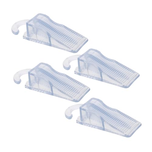 TOYZFRIENDY 4 Stück Teiliges Transparentes Türkeil mit Elastischem Gummimaterial Rutschfestem Bodenschutz und Praktischem Haken zur Sicheren Windschutz Türstopper Lösung für und Holztüren von TOYZFRIENDY