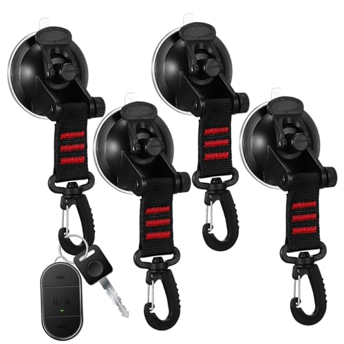 TOYZFRIENDY 4 Stück Vakuum Saugnapf Haken Drehbare Befestigungshaken Nylonband Wiederverwendbar Tragbar für Auto Camping Außenbereich Einfache Montage ohne Bohren TOYZFRIENDY 4 Stück Vakuum Saugnapf Haken Drehbare Befestigungshaken Nylonband Wiederverwendbar Tragbar für Auto Camping Außenbereich Einfache Montage ohne Bohren von TOYZFRIENDY