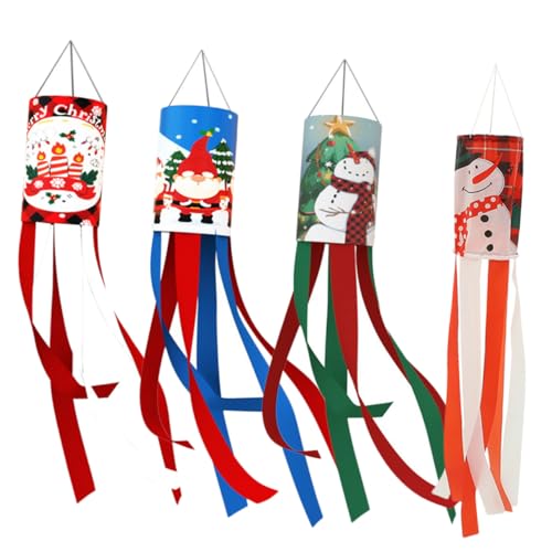 TOYZFRIENDY 4 Stück Wetterfeste Weihnachts Windsocks aus Filigrane Windflaggen Langlebige Gartendeko für Draußen Festliche Hängedekoration für Fenster und Eingänge TOYZFRIENDY 4 Stück Wetterfeste Weihnachts Windsocks aus Filigrane Windflaggen Langlebige Gartendeko für Draußen Festliche Hängedekoration für Fenster und Eingänge von TOYZFRIENDY