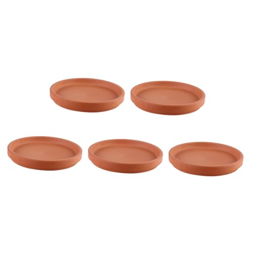 TOYZFRIENDY 5 Stück Runde Terrakotta Blumentopfuntersetzer wasserdichte Pflanzenteller Stabiler Topfuntersetzer für Zimmerpflanzen Schützt Möbel vor Wasser und Erde von TOYZFRIENDY