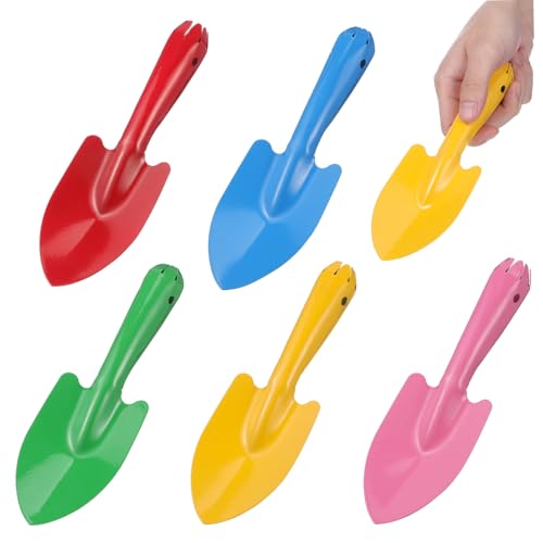 TOYZFRIENDY 5 Stück Teiliges Buntes Mini Gartenschaufel aus Kleine Robuste Handschaufeln zum Lockern von Erde für Gartenarbeit Bonsai Blumen Outdoor Camping Kinderfreundlich von TOYZFRIENDY