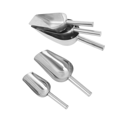 TOYZFRIENDY 5 Stück Teiliges Edelstahl Schaufel für Lebensmittel Rostfrei Ergonomisch Geformt Vielseitig Einsetzbar als Mehlschaufel Eiswürfelschaufel und Reisschaufel Polierte Oberfläche von TOYZFRIENDY