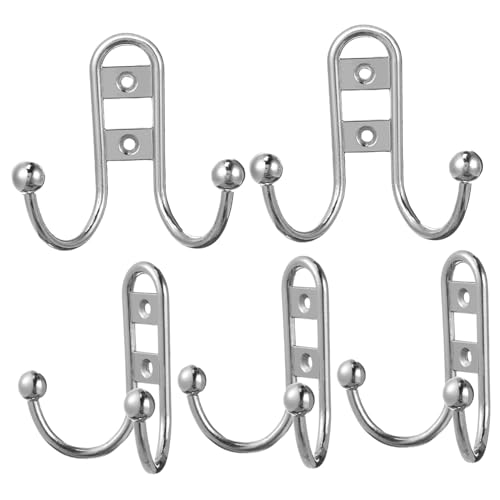 TOYZFRIENDY 5 Stück Teiliges Europäische Doppel Wandhaken aus Zinklegierung Einfache Garderobenhaken mit Glatter Oberfläche Vielseitig für Bad Küche Flur und Schrankaufhängung TOYZFRIENDY 5 Stück Teiliges Europäische Doppel Wandhaken aus Zinklegierung Einfache Garderobenhaken mit Glatter Oberfläche Vielseitig für Bad Küche Flur und Schrankaufhängung von TOYZFRIENDY