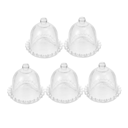 TOYZFRIENDY 5 Stück Teiliges Kleine Glas Kuchenhauben Transparente Kristall Dessert Hauben Stabile Glasabdeckungen für Kuchen und Speisen Stilvolles Design Einfach zu Reinigen Langlebig und TOYZFRIENDY 5 Stück Teiliges Kleine Glas Kuchenhauben Transparente Kristall Dessert Hauben Stabile Glasabdeckungen für Kuchen und Speisen Stilvolles Design Einfach zu Reinigen Langlebig und von TOYZFRIENDY