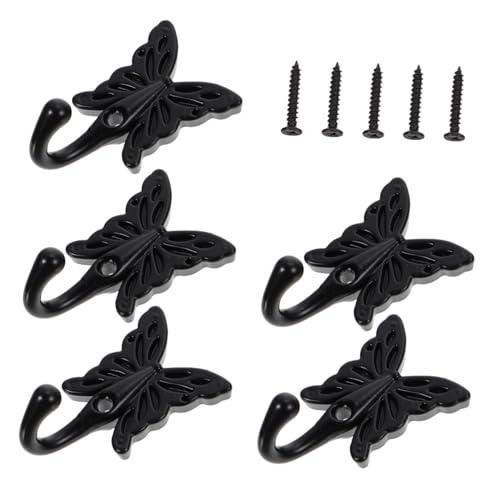 TOYZFRIENDY 5 Stück Teiliges Robuster Garderobenhaken aus Wandmontierbar Elegant für Kleidung Hüte Handtücher Vielseitig für Flur Bad und Schlafzimmer Modernes Design von TOYZFRIENDY