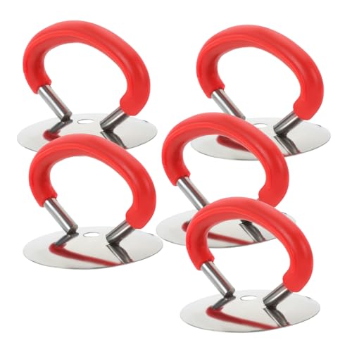 TOYZFRIENDY 5 Stück Teiliges Topfdeckelknöpfe aus Edelstahl und Hitzebeständigem Silikon Kompakte Robuste Griffe mit Verdickter Basis für Wok Dampf Suppentöpfe Geeignet von TOYZFRIENDY
