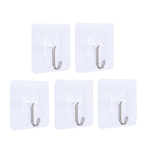 TOYZFRIENDY 5 Stück Transparente PVC Saugnapf haken Stark Haftend ohne Bohren Vielseitig für Küche Bad Fenster Einfache Montage Glatten Oberflächen Platzsparend und Wiederverwendbar von TOYZFRIENDY