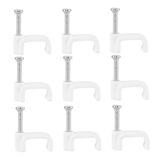 TOYZFRIENDY 500 Stück Nagel Kabelclips Breit Weiß Korrosionsbeständige Kabelhalter für Draht Fixierung an Ziegel Putz UV Alterungsresistent Praktisch für Innen Außen Kabelmanagement von TOYZFRIENDY