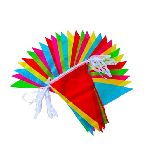 TOYZFRIENDY 5er Pack Bunte Wimpelkette mit Dreiecksfahnen Mehrfarbige Party Wimpelgirlande für Innen Außen Farbenfrohe Dekoration für Geburtstag Eröffnung Festival und Feier TOYZFRIENDY 5er Pack Bunte Wimpelkette mit Dreiecksfahnen Mehrfarbige Party Wimpelgirlande für Innen Außen Farbenfrohe Dekoration für Geburtstag Eröffnung Festival und Feier von TOYZFRIENDY