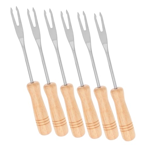 TOYZFRIENDY 6 Stück Fonduegabeln Teiliges Set Edelstahl Dipping Fork mit Holzgriff Kompakt Leicht Präzise Verarbeitung Rutschfeste Serviergabel für Käse Schokolade Obst und Desserts für Grill TOYZFRIENDY 6 Stück Fonduegabeln Teiliges Set Edelstahl Dipping Fork mit Holzgriff Kompakt Leicht Präzise Verarbeitung Rutschfeste Serviergabel für Käse Schokolade Obst und Desserts für Grill von TOYZFRIENDY