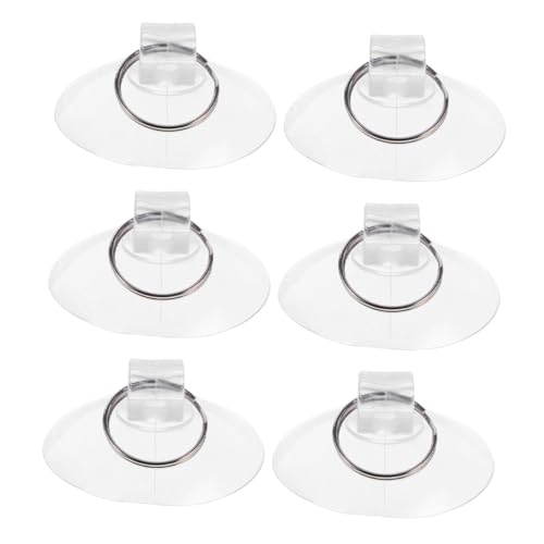 TOYZFRIENDY 6 Stück Saugnapf haken mit Metallring aus Robustem Gummi für Fenster Küche Bad und Büro Starker Halt Glatten Oberflächen Transparent zum Aufhängen von Schlüsseln und Deko von TOYZFRIENDY