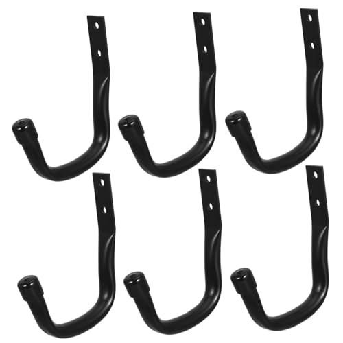 TOYZFRIENDY 6 Stück Schwere Wandhaken aus Metall Robuste Aufbewahrungshaken für Garage und Garten Vielseitige Organizer für Werkzeuge Leiter Einfache Montage Langlebige Wandhalterung von TOYZFRIENDY