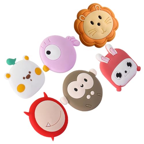 TOYZFRIENDY 6 Stück Selbstklebende Türgriff Wandprotektoren Kollisions mit Niedlichen Tiermotiven Flexible Türstopper für Geräuschdämpfend Kratzfest Vielseitig für Bad Küche Zimmer von TOYZFRIENDY