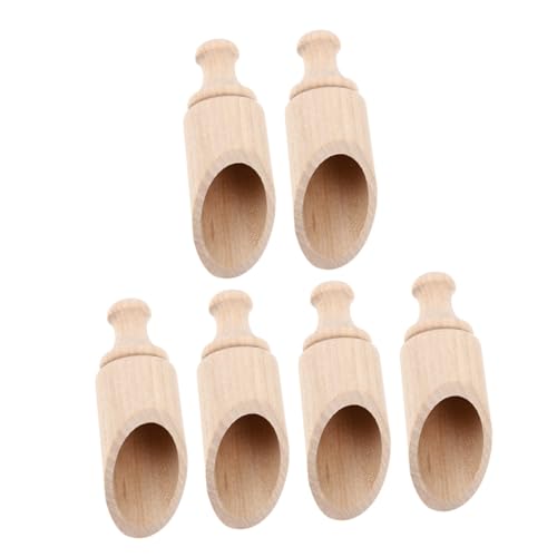 TOYZFRIENDY 6 Stück Teiliges Kleine Holz Teelöffel Vielseitig Einsetzbar für Tee Milchpulver mit Komfortablem Griff Sicher und Leicht Handhabung von TOYZFRIENDY
