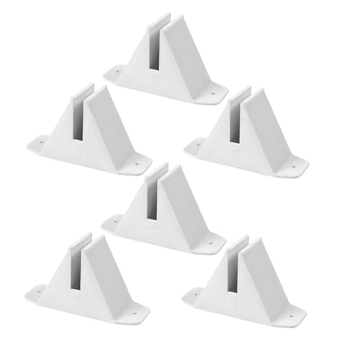 TOYZFRIENDY 6 Stück Teiliges Kunststoff Zaunfuß Dreieckiger Standfuß für Raumteiler und Sichtschutz Platzsparend Werkzeuglose Stabiler Stand für Garten und Kinderzäune Weiß von TOYZFRIENDY