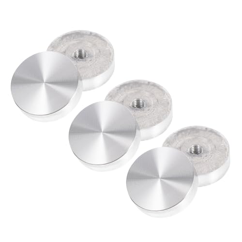 TOYZFRIENDY 6 Stück Teiliges Runde Aluminium Kreisscheiben Silberfarbene Aluminium Adapter für Glastisch Möbel Glasplatte Langlebige Massive Aluminiumscheiben für Tee und Wohnzimmertische von TOYZFRIENDY