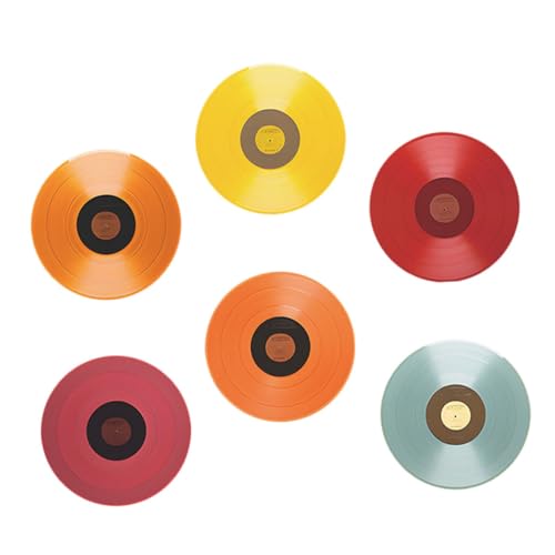 TOYZFRIENDY 6 Stück Vinyl Schallplatten Wandaufkleber Retro Musik Wanddekoration Selbstklebend Vintage Stil für Bar Wohnzimmer Party Dekor von TOYZFRIENDY