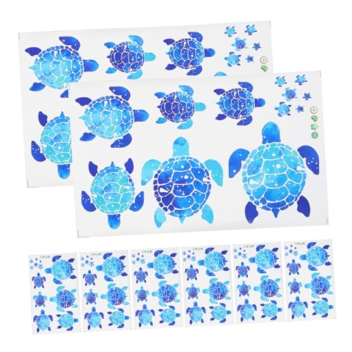 TOYZFRIENDY 8 Blätter Teiliges Meeresschildkröten Wandsticker PVC für Badezimmer Badewanne Kinderzimmer Dekoration Unterwasser-Motiv Ablösbar Flexibel für Wände Fliesen von TOYZFRIENDY