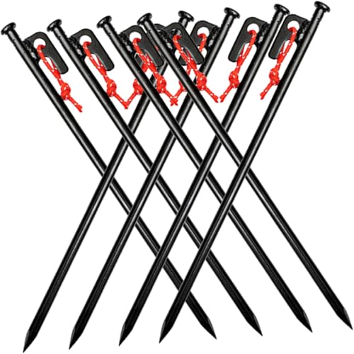 TOYZFRIENDY 8 Stück Teiliges Schwere Zeltheringe aus Robustem Metall mit Tragetasche Stabile Bodenanker für Campingzelt Windfeste Zeltbefestigung Wiederverwendbare Erdspieße für Outdoor von TOYZFRIENDY
