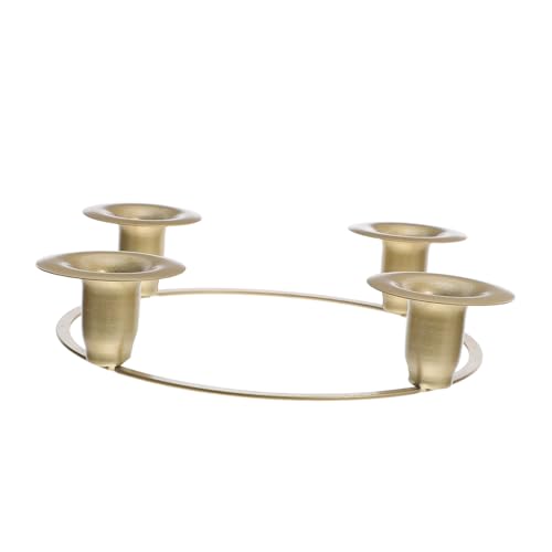 TOYZFRIENDY Adventskerzenhalter Metall Kerzenring Gold Festlicher Weihnachts-dekorationstisch Halter Für Adventskerzen Adventskranz Zubehör Vielseitig Für Tafel Feier von TOYZFRIENDY