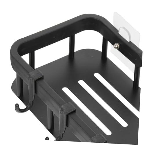 TOYZFRIENDY Alloy Wandregal ohne Bohren Multifunktionales Wandmontage Aufbewahrungsregal mit Ablage für Badezimmer Wohnzimmer Küche Langlebiges und Robustes Design Einfacher Aufbau Schwarz von TOYZFRIENDY