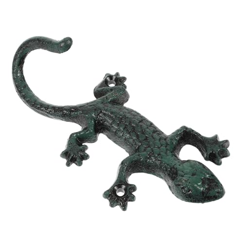 TOYZFRIENDY Antiker Gecko Wandhaken aus Gusseisen Multifunktionaler Schlüssel Handtuchhalter Rustikaler Vintage Wandhaken mit Hoher Tragkraft Dekorativer Kleiderhaken für Flur und Bad von TOYZFRIENDY