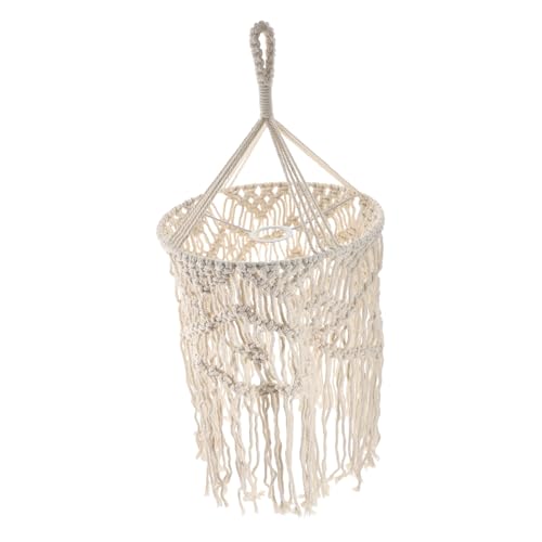 TOYZFRIENDY Boho Makramee Lampenschirm Handgefertigt Baumwollseil Hängelampe Lampenschirm Leicht Robust Wohnzimmer Schlafzimmer Restaurant Hotel Dekoration von TOYZFRIENDY