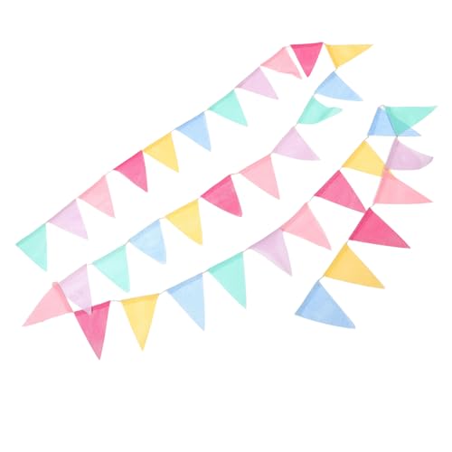 TOYZFRIENDY Bunte Dreieck Wimpelkette Teilig DIY Party Girlande für Hochzeit Geburtstag Festival Indoor Outdoor Farbenfrohe Hängende Dekoration Vielseitig Einsetzbar von TOYZFRIENDY