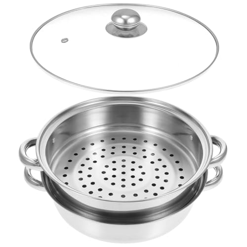 TOYZFRIENDY Dampfgarer Topf Lagiger Dicker Dämpfeinsatz mit Griffen Vielseitiger Küchen Dämpfer für Brot Reis Fisch Gemüse Einfach zu Reinigen Gleichmäßige Hitzeverteilung für Familie und von TOYZFRIENDY