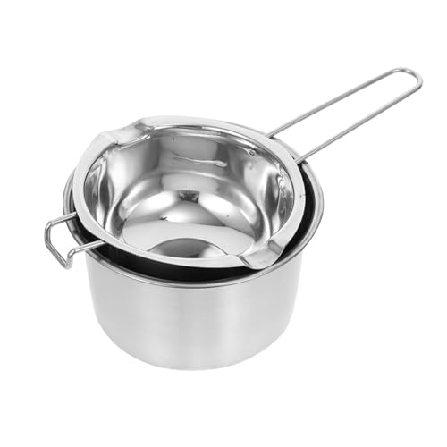 TOYZFRIENDY Doppelkessel Schmelztopf aus Edelstahl Wax Melting Pot für Kerzen Schokolade Butter Wasserbad Tiegel mit Rutschfestem Fronthaken und Glatter Oberfläche Hitzebeständig und von TOYZFRIENDY