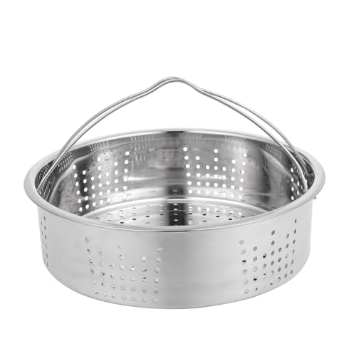 TOYZFRIENDY Edelstahl Dampfgarer Rund mit Doppelgriffen Hitzebeständiger Steamer Korb für Gemüse und Dimsum Praktisches Küchen dämpfgerät Gleichmäßige Hitzeverteilung von TOYZFRIENDY