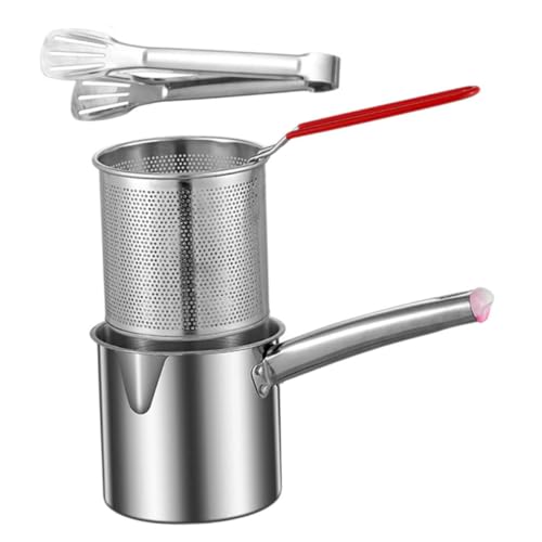 TOYZFRIENDY Edelstahl Frittiertopf Großer Fassungsvermögen Langlebig Komfortabler Griff Vielseitiger Küchenhelfer Geeignet für Induktionsherde und Haushaltsgebrauch von TOYZFRIENDY