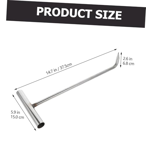 TOYZFRIENDY Edelstahl Schachtdeckelheber T förmiger Manhole Hook mit Langem Griff und Dickem Stahl Robuster Türöffner für Kanaldeckel und Schachtabdeckungen Komfortabler Griff Vielseitig von TOYZFRIENDY
